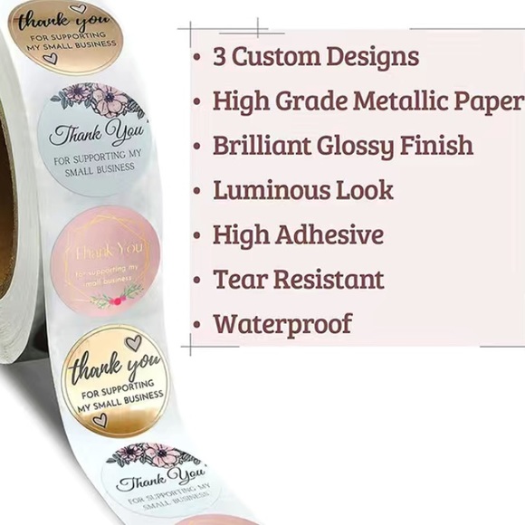 LAST 1!! 500pcs Round Floral Thank You Stickers - Picture 3 of 3